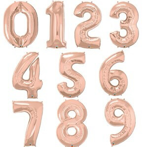 Balloon Number In Rose Gold 32 Inches Inflated